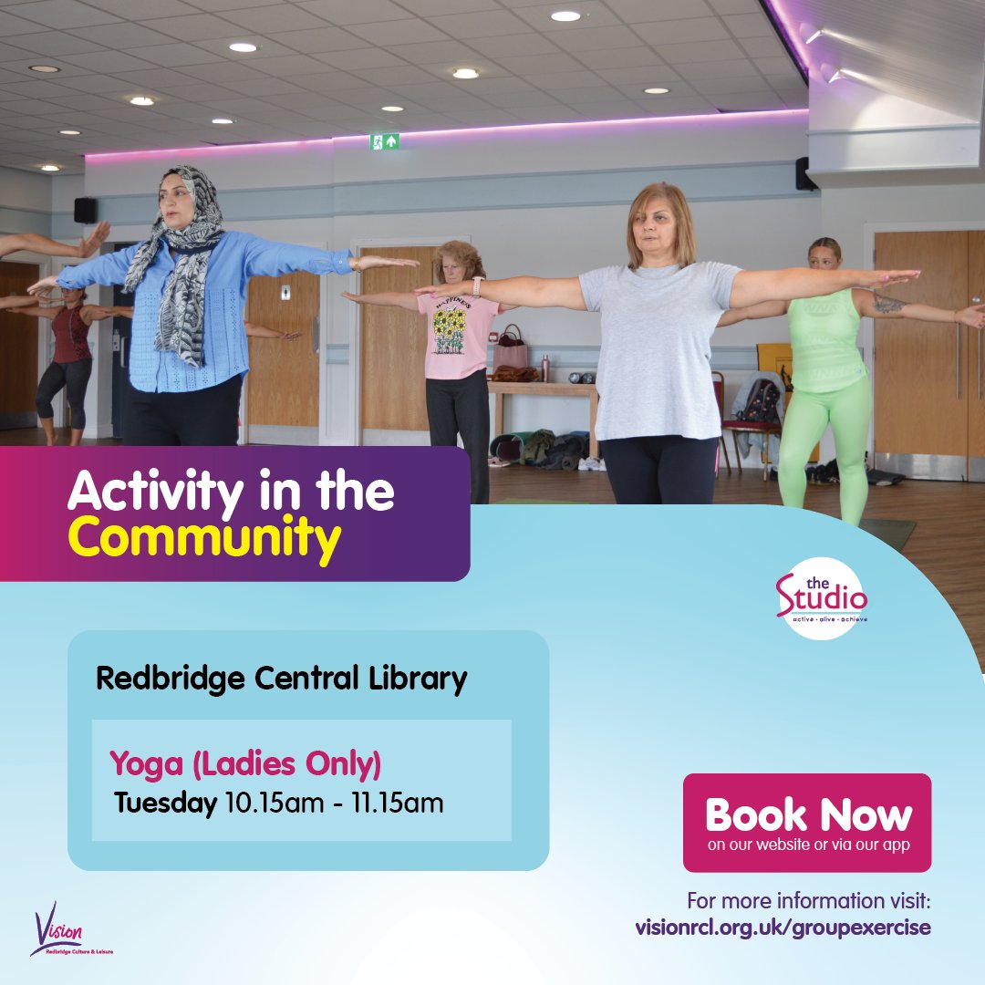 🌟Activity in the Community 🌟 Come along to our Group #Exercise - #Yoga (Ladies Only) session at Redbridge Central Library on Tuesdays and experience the benefits of yoga for yourself. 🏃For a range of classes we offer and to book your session visit: vrcl.uk/groupexercisec…