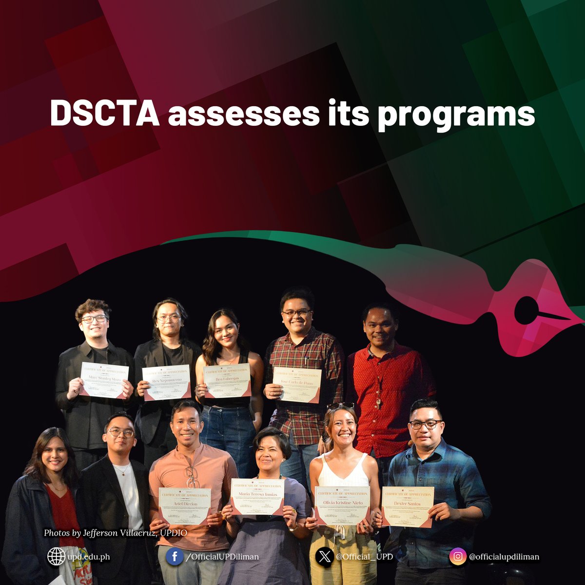 “A roundtable discussion (RTD) was recently hosted by the UP Diliman (UPD) Department of Speech Communication and Theatre Arts (DSCTA) that presented the state of speech communication and theatre arts in the country today.” Read the article at upd.edu.ph/dscta-assesses….