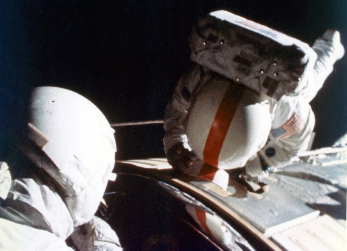 #OTD 52 years ago Apollo 16 had departed the #Moon and was halfway home, leaving behind a buckled, beat up Lunar Module. During the return journey, Command Module Pilot Ken Mattingly exited the spacecraft for the second 'deep-space' EVA in history. #NASA