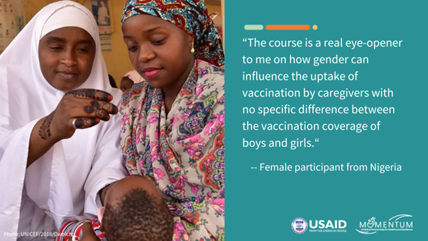 JSIMozambique's tweet photo. Join us in celebrating #WorldImmunizationWeek by exploring the intersection of gender and #immunization! MOMENTUM's course "#Gender and Immunization: #Opportunities for Action" equips participants to address gender barriers in vaccination. https://t.co/hP8EjvosZm #HealthForAll https://t.co/mXtMeZiusB