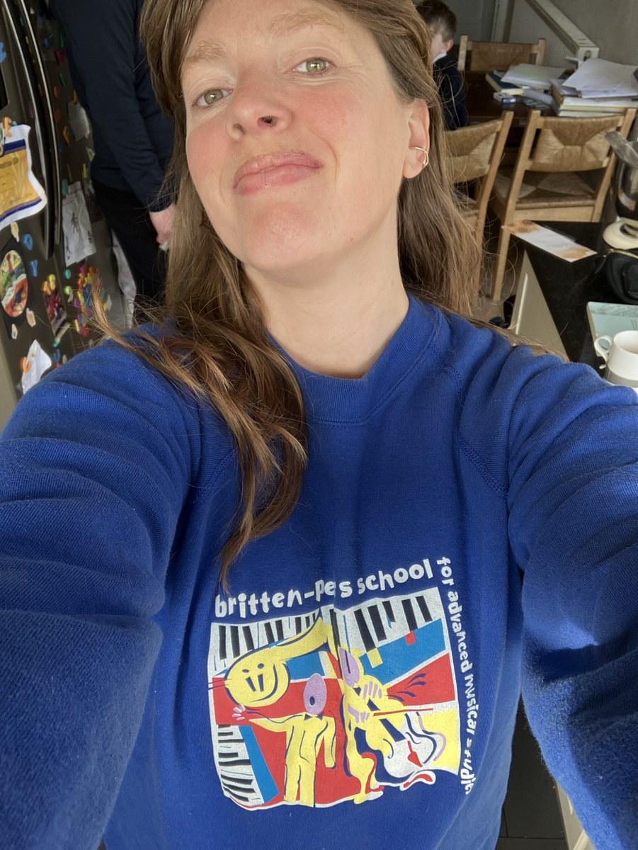 Re-found this inherited (from my mum) BP school jumper this morning. Loving the 80/90’s funkiness 😎 @BrittenPears such a special place 💜