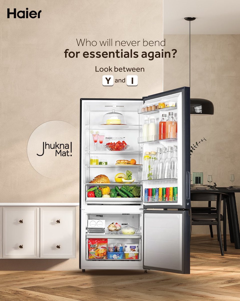 Yes, it’s you! We just want you to know that with Haier Bottom Mounted Refrigerators, you never have to bend to find things in your refrigerator.

#Haier #MoreCreationMorePossiblities #trendingnow #Keyboardtrend #MomentMarketing