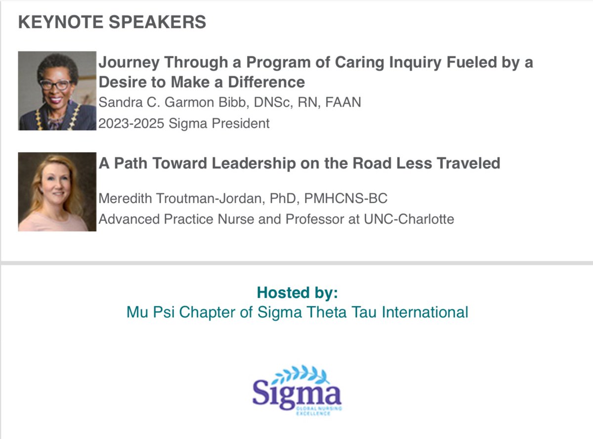 Excited to be in beautiful Charlotte, NC at @SigmaNursing Region 13 Biennial Nursing Research Conference. Looking forward to a wonderful time of #listening, #learning, #connecting, #celebrating, & #community! #Represent #Reflect #CommunicatingACaringCulture #WeAreSigmaNurses