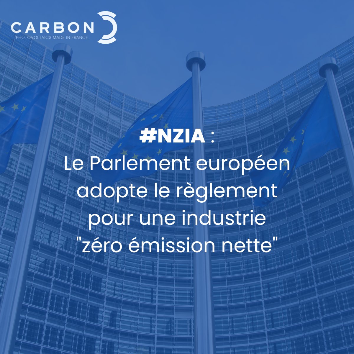 Bonne nouvelle du côté de l'Europe ! 🇪🇺 🌞

Ce jeudi, le Parlement européen a adopté le règlement pour une industrie 'zéro émission nette' ! #NZIA 🏭⚡️☀️🌱