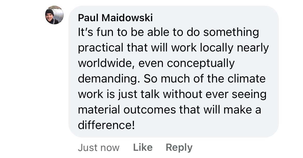 Just typed on Facebook. This may be a reason bamboo potentially resonates with experienced climate people. The idea is fairly sound. Success really depends on implementing it well. Not trivial
