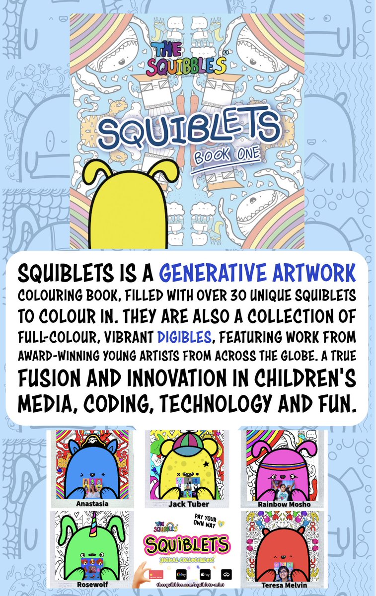 Don't sleep on Squiblets. There are some things, especially in Web 3.0, that you miss. You don't feel might work, resonate. This though. It's a physical book with QR code. It's a digital collection. It's a collaboration. You can pay with card. Link in replies. xx #innovate