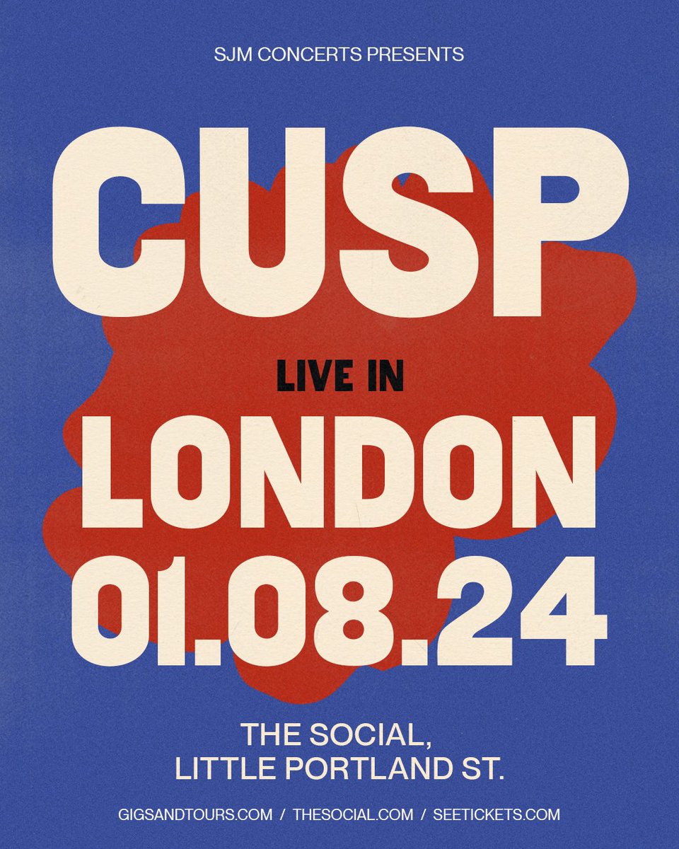 LONDON tickets onsale now for our show at @thesocial on 1st August tix.to/CUSP We have 2 boxes of CUSP Cadbury’s Roses to giveaway - send us a screenshot of your ticket confirmations to have a chance of winning. Winners will be picked at random next Friday.