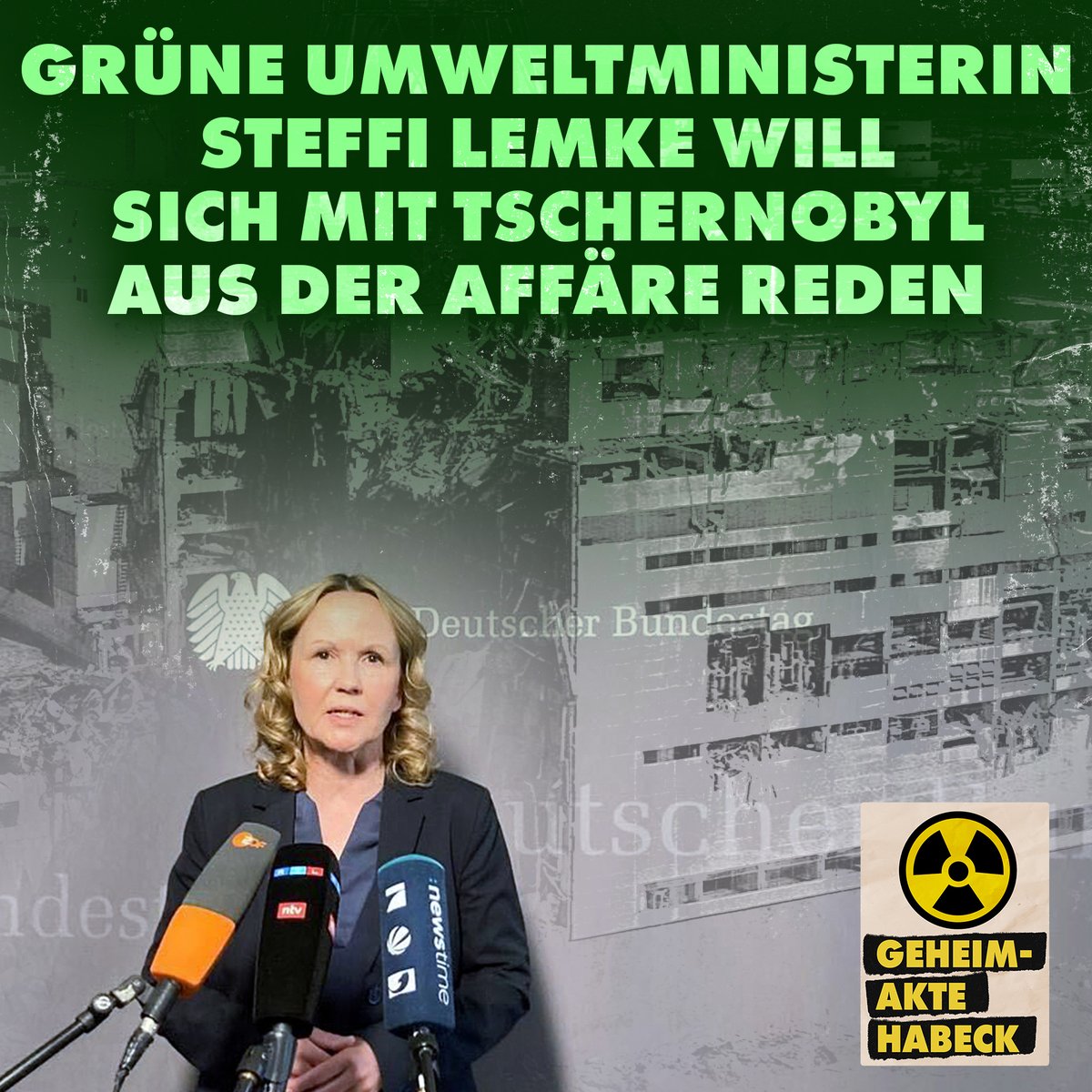 Lemke betonte, dass sie sich der „nuklearen Sicherheit des Landes verpflichtet“ fühle. Sie freue sich, die Entscheidungsfindung rund um die Laufzeitverlängerung „am Jahrestag der Reaktor-Katastrophe von Tschernobyl“ erklären zu können.
nius.de/politik/gruene…