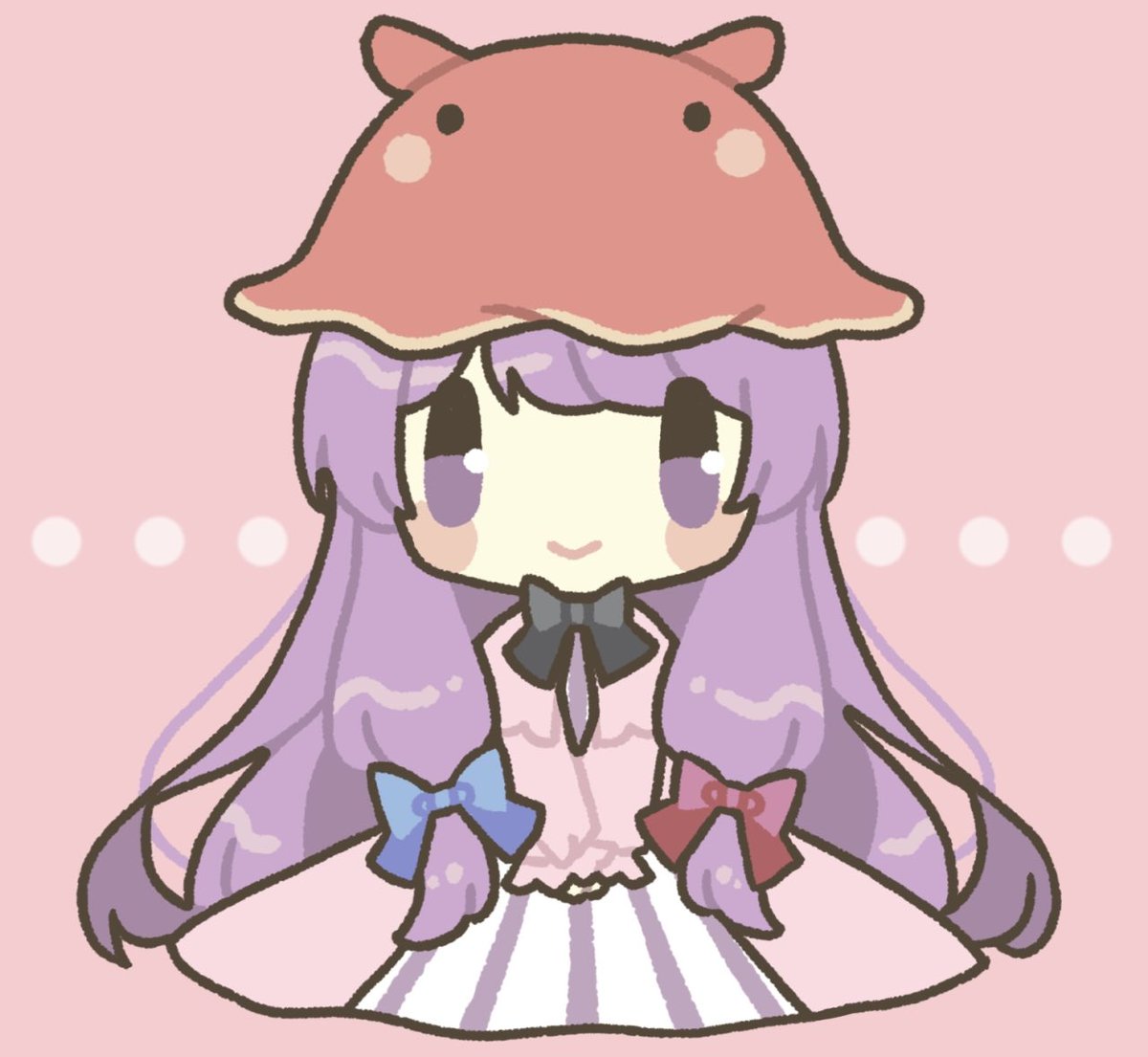 patchouli knowledge 1girl solo long hair looking at viewer smile simple background long sleeves  illustration images