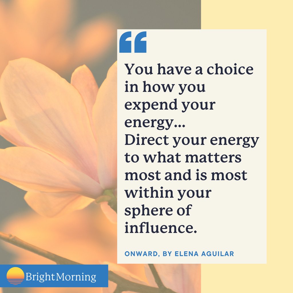 Think of one thing that isn't within your sphere of influence. Drop it in the comments to commit to shifting your energy elsewhere...