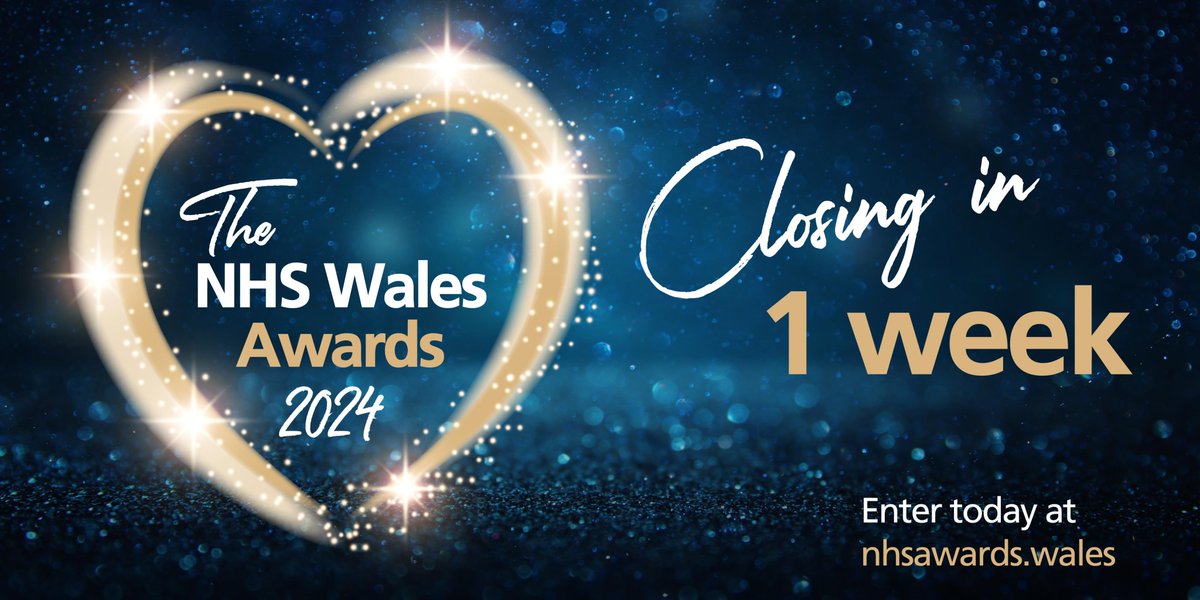 ⏰ Only 1 week left to submit your entry for the #NHSWalesAwards2024. 🎉 Share your #Improvement story and celebrate your success today! 👉 Enter at nhsawards.wales 🗓️ Entries close 5pm, 3 May.