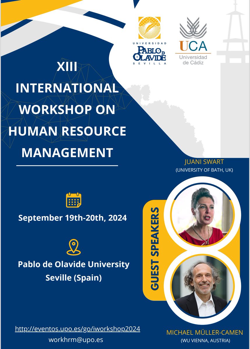 Decisions have been sent to participants 😊 Congratulations! 👏We are looking forward to seeing you in Seville ☀️ for the XIII International Workshop on HRM