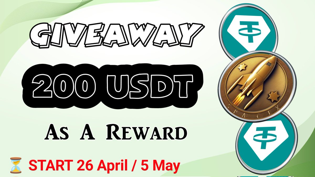 😍SPACEX x Virtual Land Biggest #Airdrop Campaign 🏆 Prize Pool »» $200 USDT  Reward ✅ Follow @VirtualLand_ & @SPACEX_TOKENS ✅ Like, RT and Tag 3 Friends ✅ Finish #Gleam ⤵️ gleam.io/iyLTS/virtual-… End⏰- 5th May #Airdrops #Giveaway #BSC #Crypto #Token #USDT