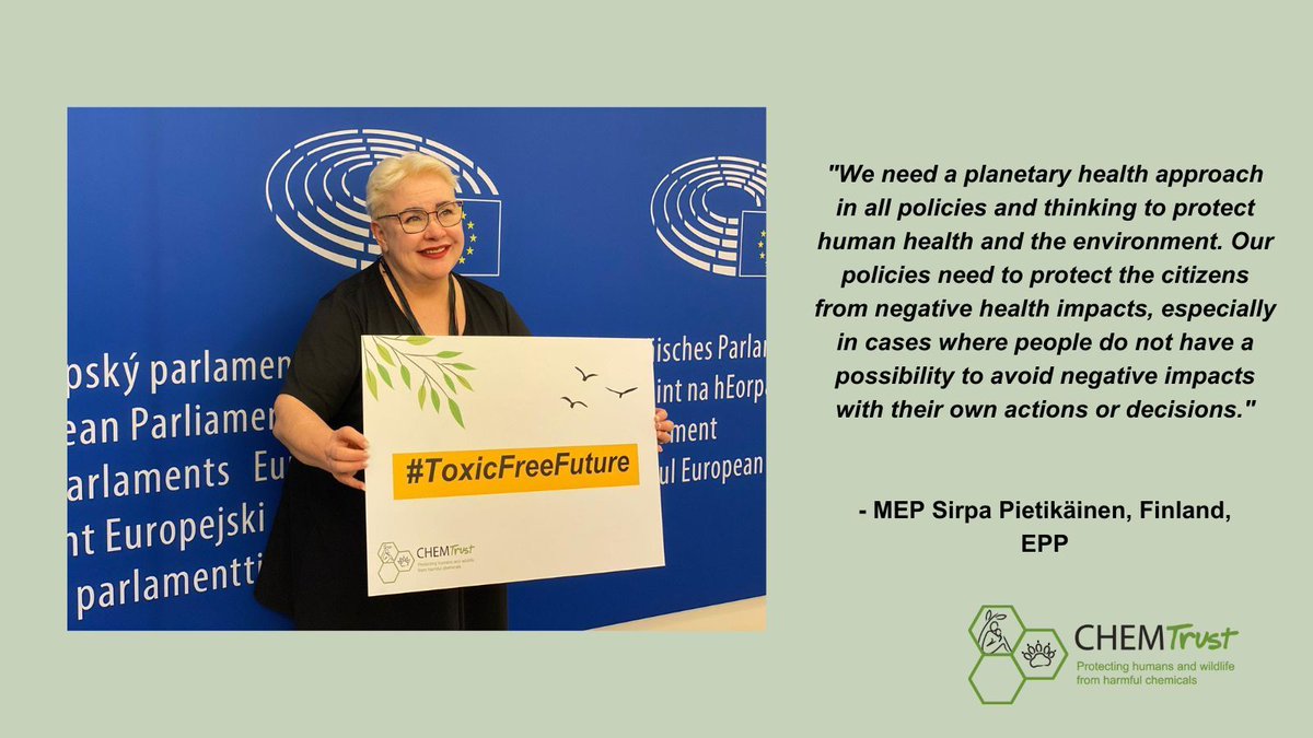 “We need a planetary health approach in all policies and thinking to protect human health and the environment.” MEP @spietikainen on why she supports a #ToxicFreeFuture Read more ➡️ buff.ly/3xIDcOX