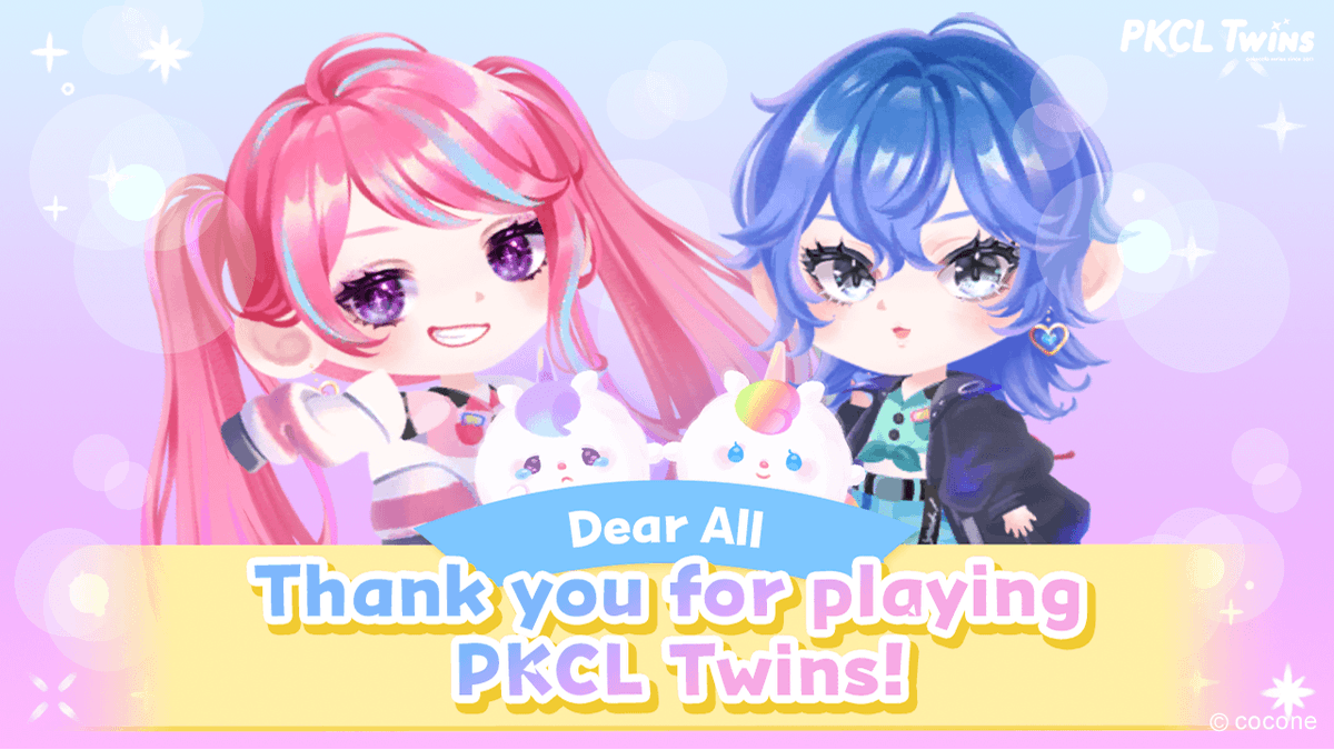 Thank you for always supporting PKCL Twins.
Today, we have an important announcement for all of you.
Please login and check your in-app notice for more details.

#PKCLTwins