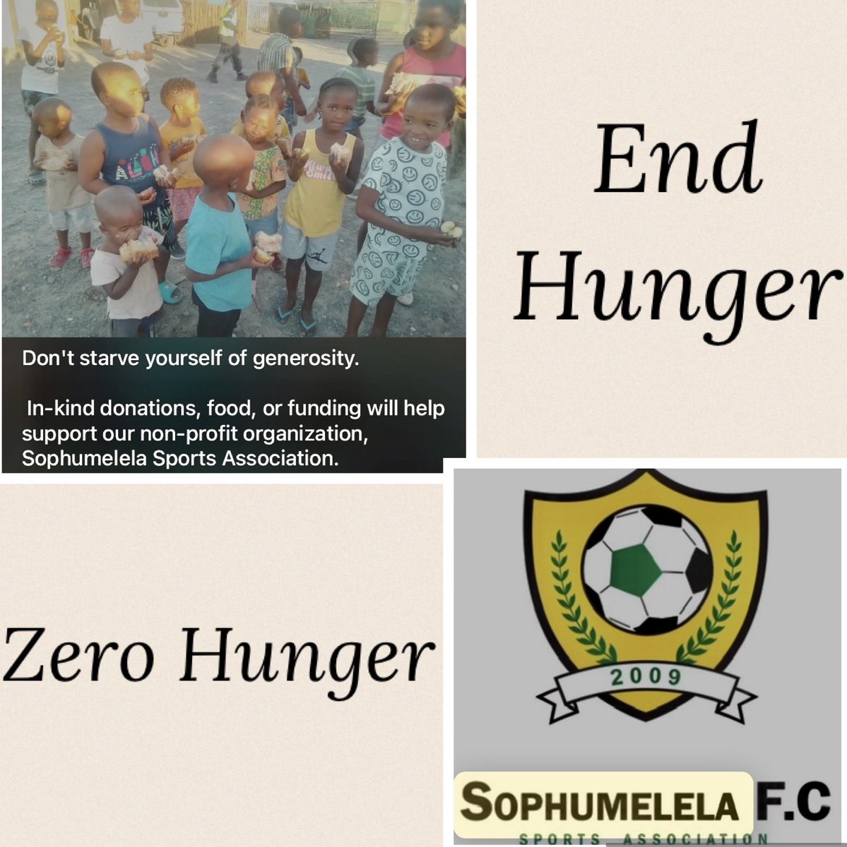 Please do #Support #Sophumelela FC #NGO #Blikkiesdorp #EndHunger #ZeroHunger 

#ForEveryChild a #nutritious #meal #FoodSecurity 
#SDG’s ⁦
