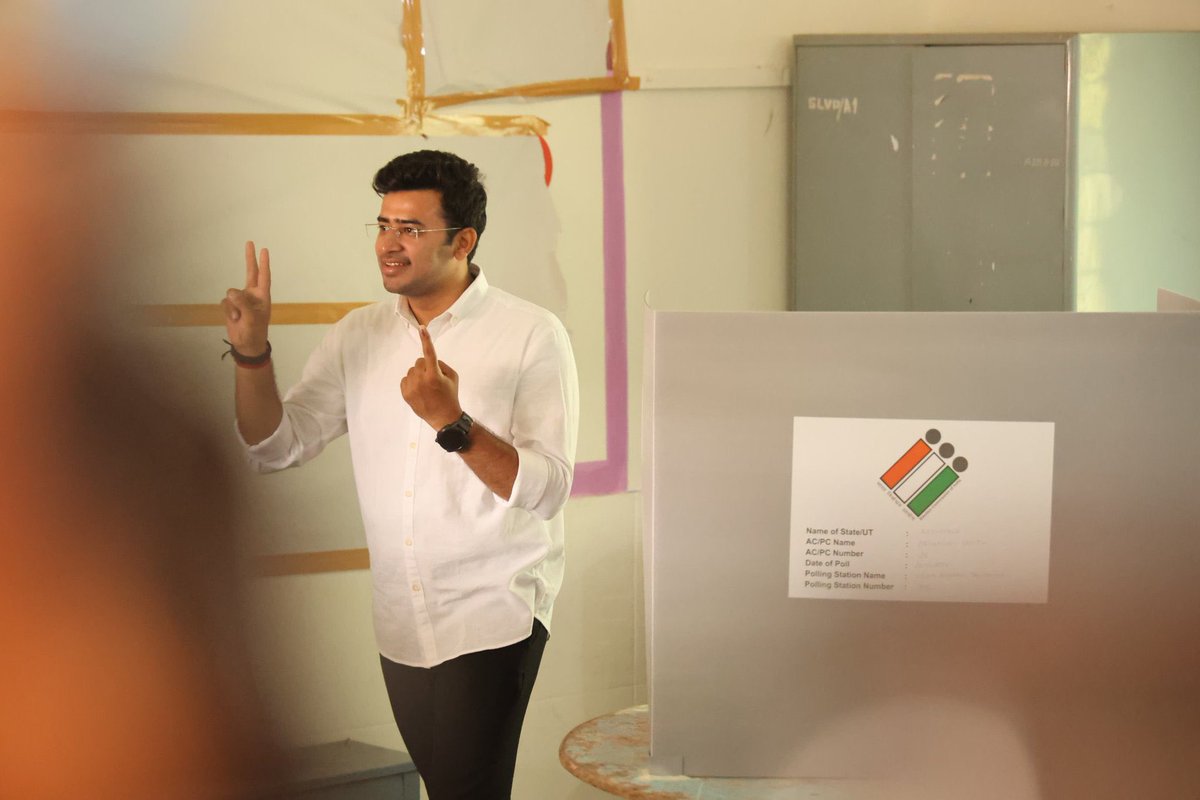 BJYM National President and Bengaluru (South) MP Shri @Tejasvi_Surya voted for a #ViksitBharat today!

Did you? 

Share your pictures in the replies and show your support for #ModiAgain2024 🪷