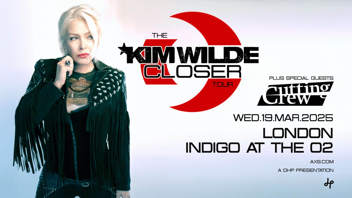 ON SALE NOW: @kimwilde ‘Closer Tour’ with special guests @The_CuttingCrew - 19 March 2025 at indigo at The O2. Get tickets: bit.ly/KimWilde_indigo