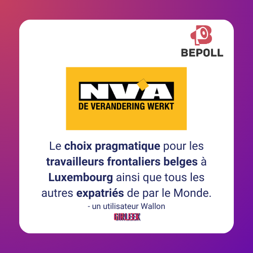 BePollApp's tweet image. ✨ Transformez votre opinion en action avec BePoll. C'est simple, sécurisé et significatif. Rejoignez des milliers de Belges qui participent déjà!  @de_NVA @FranckenTheo @Bart_DeWever #BePollDirect #begov

bepoll.page.link/bjYi