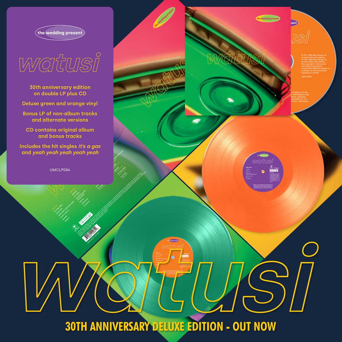 David Gedge often calls 'Watusi' The @weddingpresent's 'lost album' because it has never been quite as readily available as the others. Well, that changes today with the release of the 30th Anniversary deluxe edition - available on double LP with bonus CD: weddingpresent.lnk.to/watusideluxe