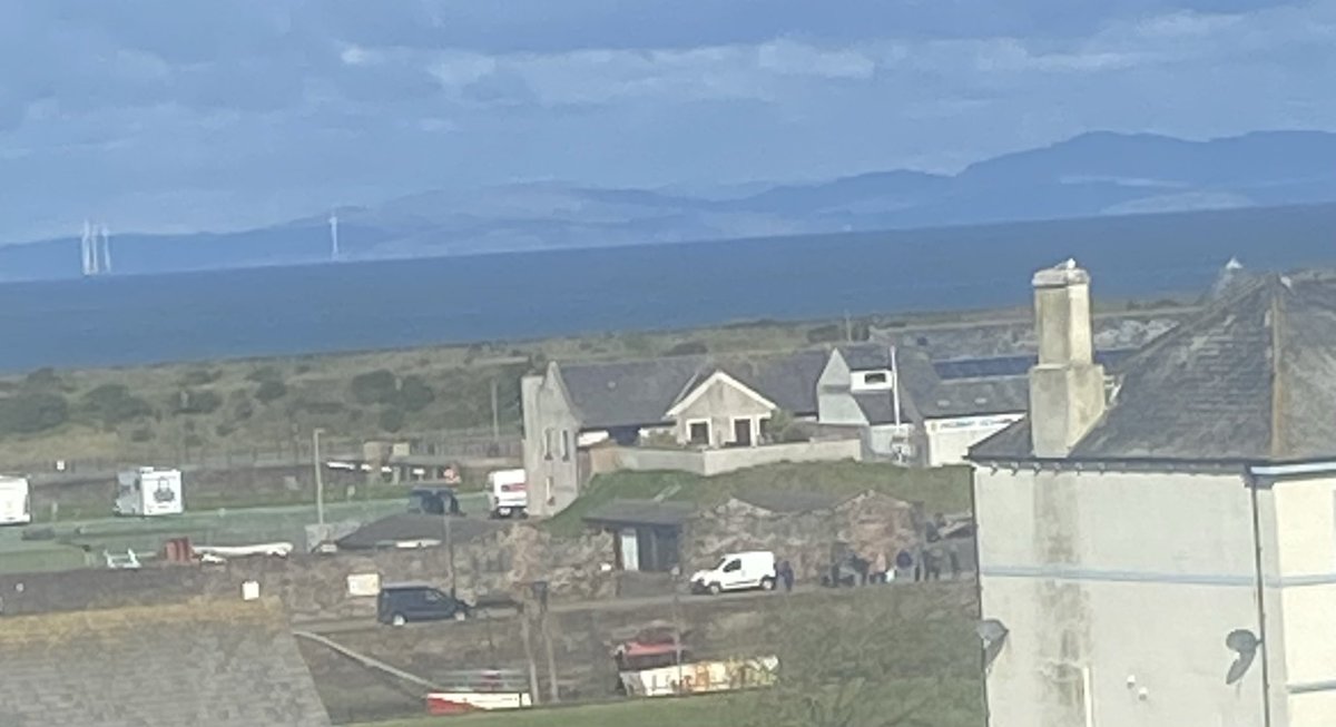 Lining up behind white van to buy fish off the boat this morning #MaryportHarbour