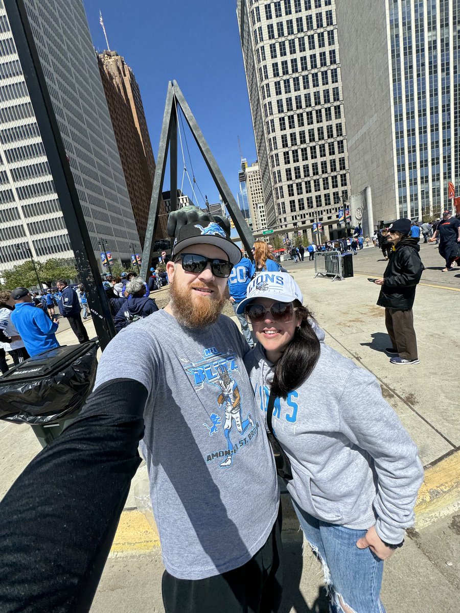 Yesterday was unbelievable. It was a beautiful day in Detroit and the people were even better! Go Lions! #OnePride #NFLDraft