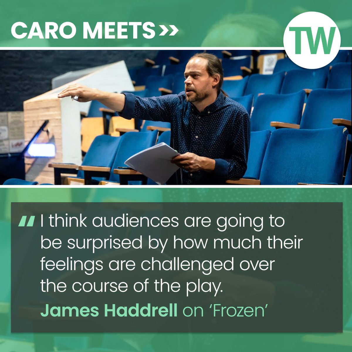 This week Caro Meets James Haddrell, Artistic Director of Greenwich Theatre, to discuss his production of Bryony Lavery’s ‘Frozen’, which begins its run today: bit.ly/44o4TsE @GreenwichTheatr @jameshaddrell