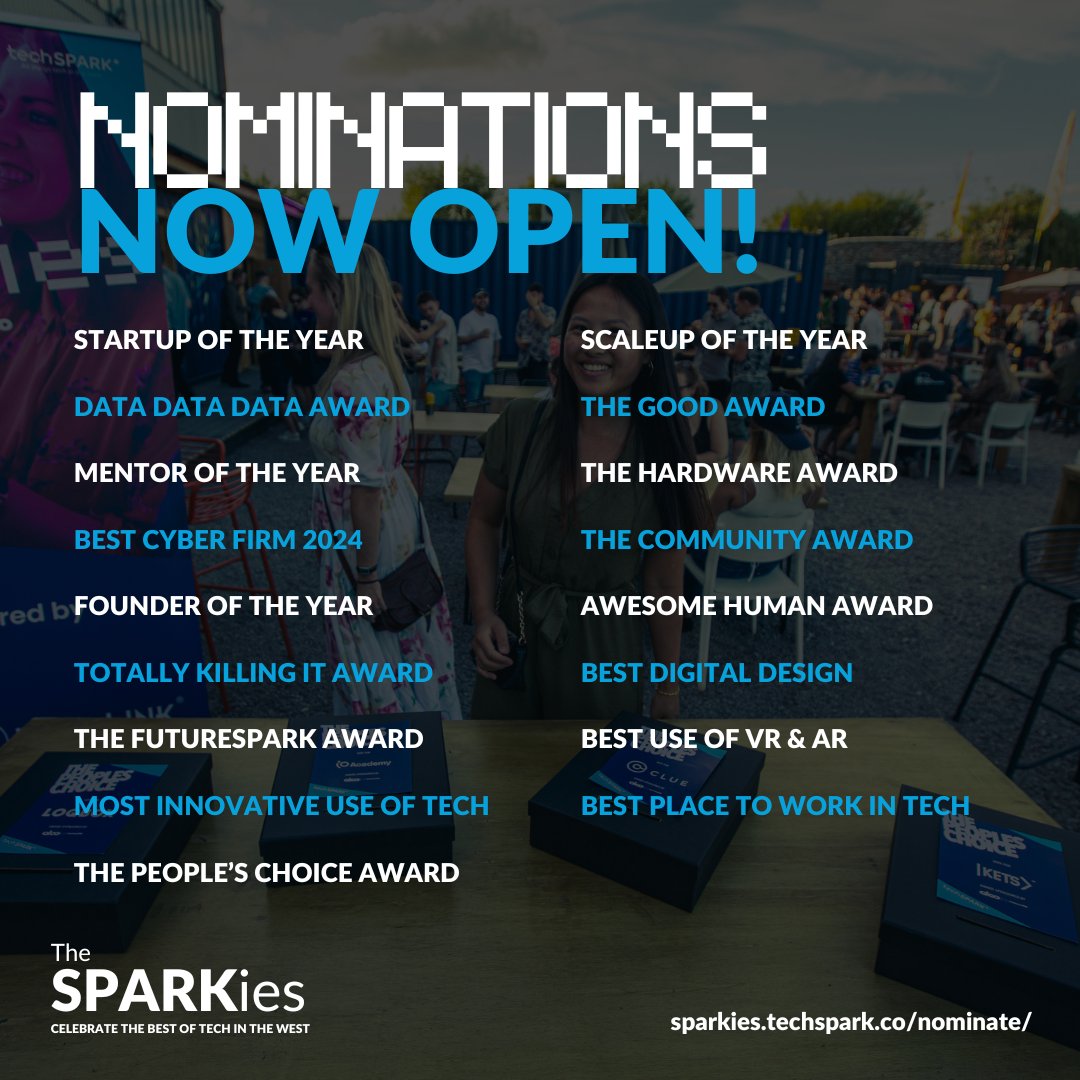 The region is full of award-worthy creative minds, impactful startups and budding talent who will appreciate your time in recognising their hard work 🏆 Show that person or company in tech some love and nominate them for a SPARKie today 🗳️ hubs.li/Q02tNwnx0 #TheSPARKies