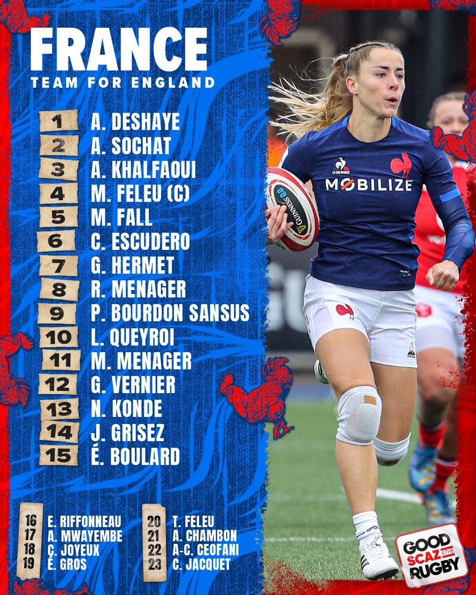 France make five changes to their starting XV to face England with Romane Ménager moving to number 8 🇫🇷 What do you make of this French lineup? #FranceRugby #FRAvENG #GuinnessW6N