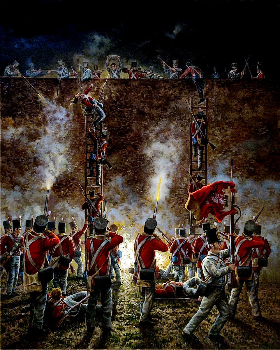 ArtClauzel's tweet image. Hace 212 años, en esta fecha memorable, se libró una de las batallas más desafiantes de la guerra de independencia Española. El 6 de abril de 1812 marcó el inicio de un asalto épico a las murallas de Badajoz-Óleo sobre lienzo-100x81 cm.