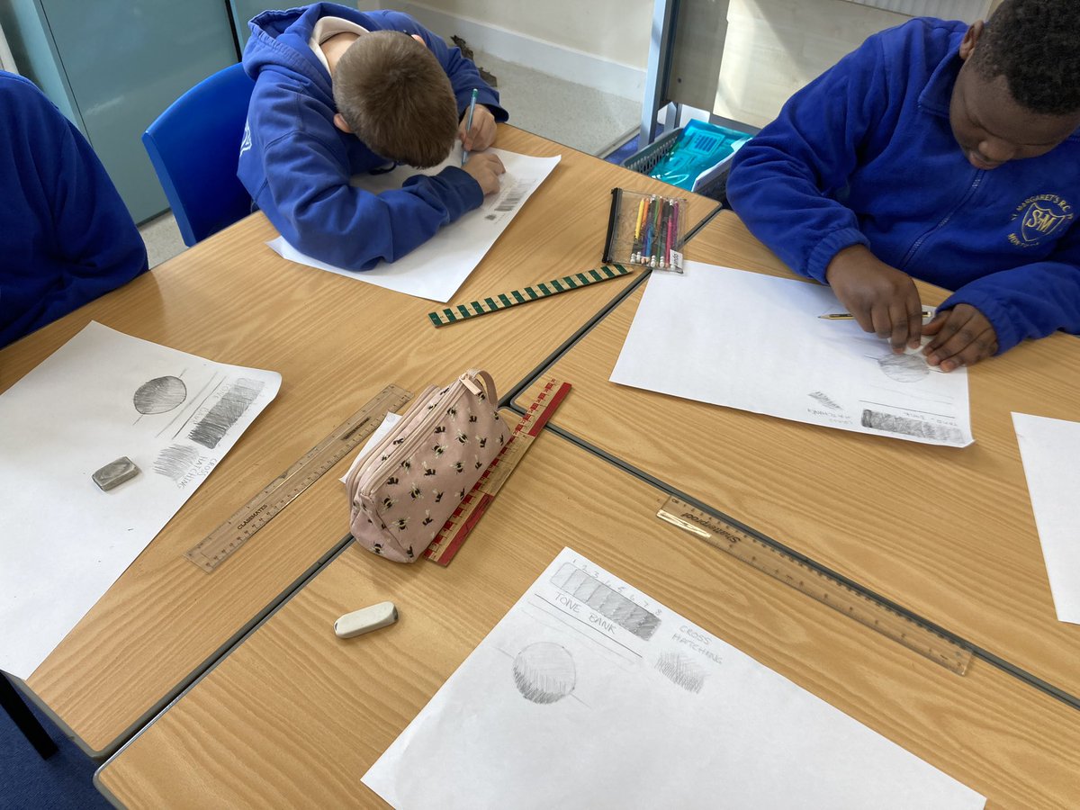 St Margaret's RC Primary School (@stmargaretsrcp1) on Twitter photo Today we have been learning all about the tone bank and using the technique of cross hatch to create shading and turn flat shapes into 3D shapes. <a href="/SchoolAngus/">Angus Virtual School</a> #Creativity #Art Today we have been learning all about the tone bank and using the technique of cross hatch to create shading and turn flat shapes into 3D shapes. <a href="/SchoolAngus/">Angus Virtual School</a> #Creativity #Art