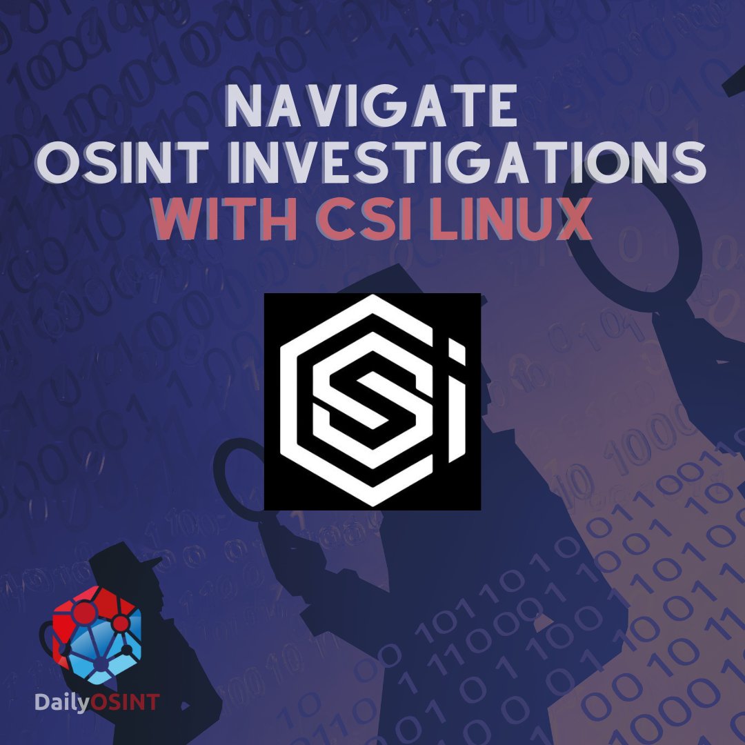 Dive deep into the world of OSINT investigations with CSI Linux!
Uncover valuable insights and data with powerful tools tailored for digital investigations.

osintteam.blog/navigate-osint…

Sigmund Brandstaetter

#OSINT #investigation #cybersecurity #intelligence #threatintel #infosec