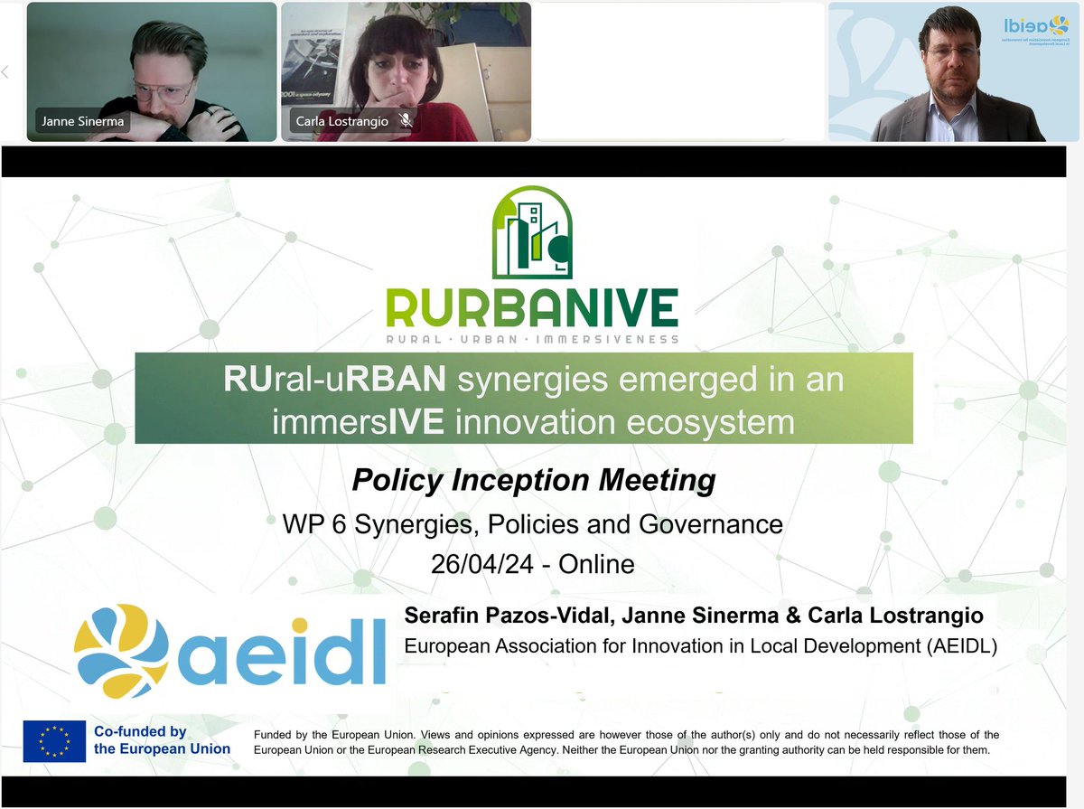 Serafín Pazos-Vidal @serafinpazos.bsky.social (@serafinpazos) on Twitter photo A key area for the next EU term is going beyond the urban-rural divide.
This is a key aim of the <a href="/rurbanive/">RURBANIVE project EU</a> Horizon project, where <a href="/AEIDL/">AEIDL 🦋 Follow us on Bluesky @aeidl</a> leads EU policy development.
On the back of LTVRA, 9thCR and Letta Reports and ahead of the next EU Term we held our Policy inception meeting A key area for the next EU term is going beyond the urban-rural divide.
This is a key aim of the <a href="/rurbanive/">RURBANIVE project EU</a> Horizon project, where <a href="/AEIDL/">AEIDL 🦋 Follow us on Bluesky @aeidl</a> leads EU policy development.
On the back of LTVRA, 9thCR and Letta Reports and ahead of the next EU Term we held our Policy inception meeting