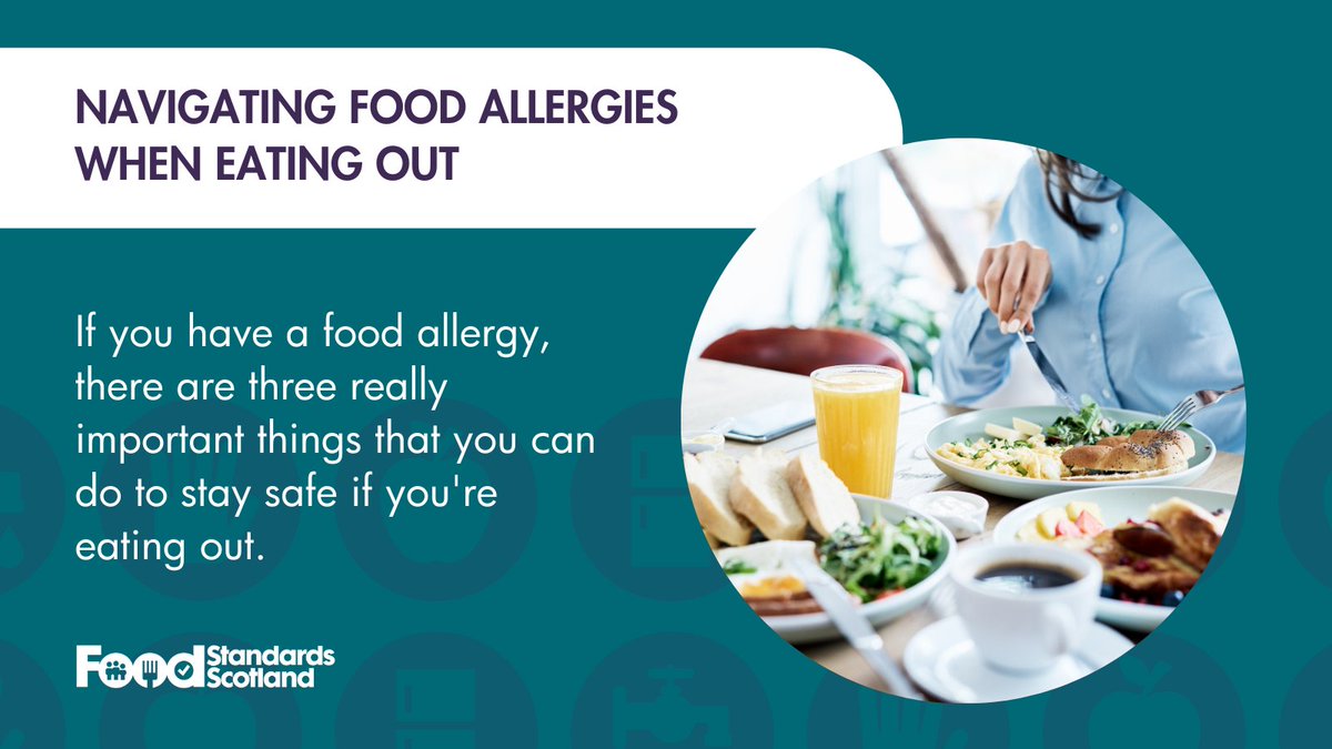 When eating out, It's really important if you have a food allergy that you speak up. There are three important things that you can do to stay safe when you are dining out. Visit our website to find out more: bit.ly/38o3z0o #FoodSafetyWeek #AllergyAwarenessWeek