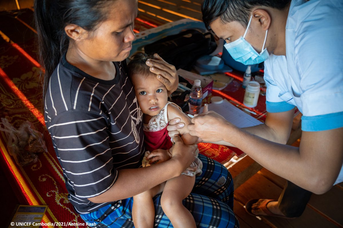 While more than 90% of Cambodian children receive life-saving vaccinations 💉, many remain inadequately protected 😔. Let’s work together to close this gap & end #ZeroDose #ForEveryChild. 💙 ✨ Thanks to all donors for the support!🤝 #WorldImmunizationWeek #HumanlyPossible