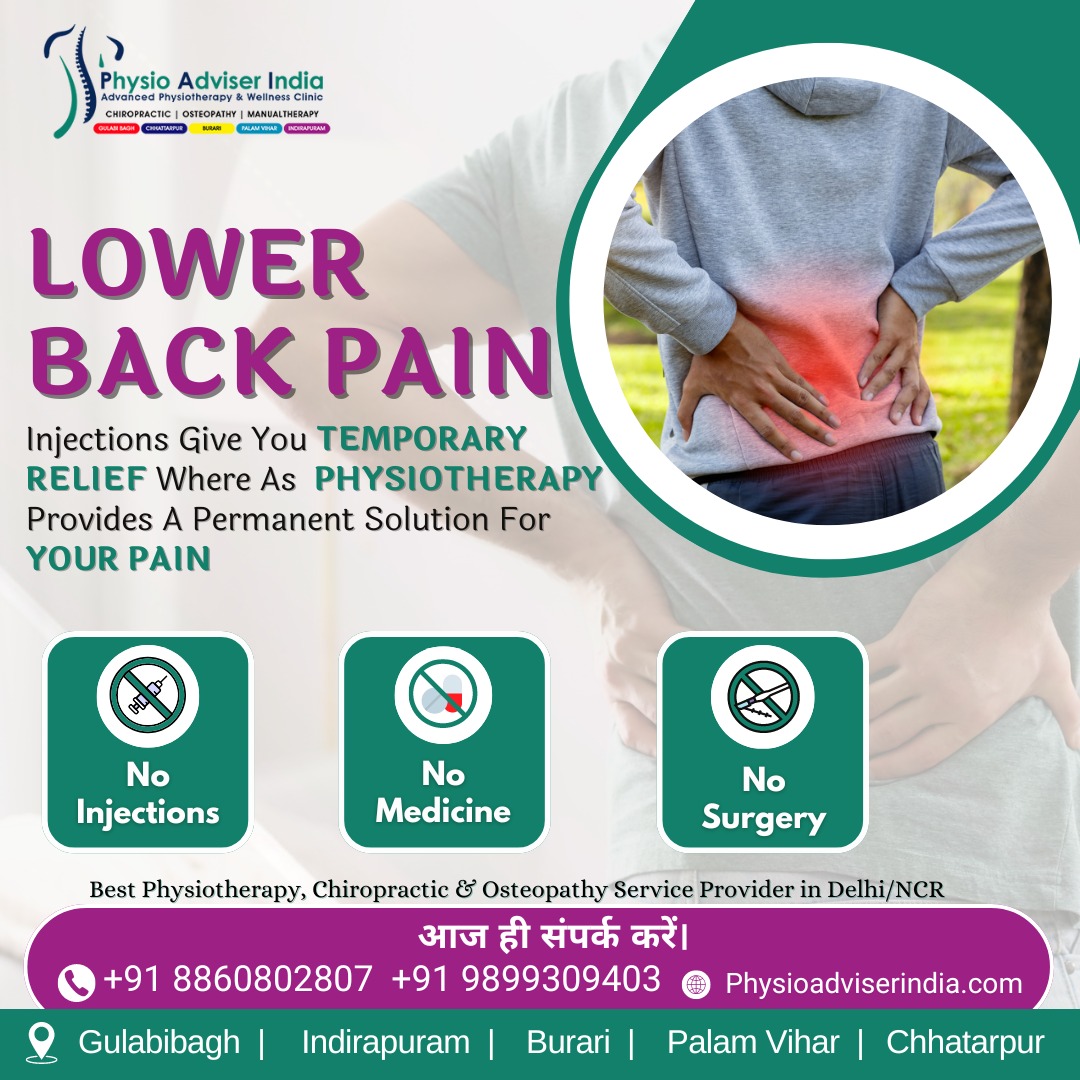 Are you tired of dealing with #Lowerbackpain? Let us help you find relief and get back to living your life to the fullest! 
Right Treatment At Right Time!
📞+91 8860802807 or📞+91 9899309403
#LowerBackPain #BackPainRelief #ChronicBackPain #BackPainRecovery #PhysioAdviserIndia