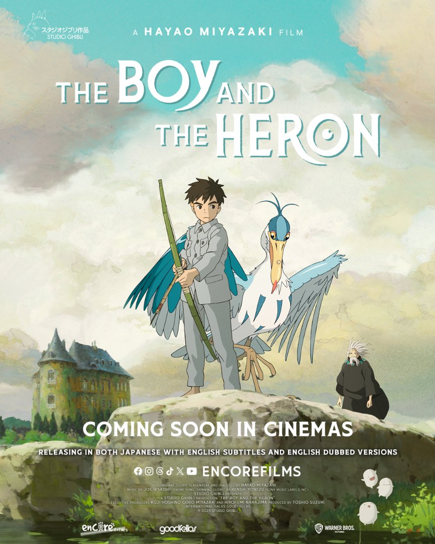 【Announcement!!】 Hayao Miyazaki's 'THE BOY AND THE HERON' is finally coming to Indian Cinemas on MAY 10th!! According to the BMS & PVR website, Warner Bros India will release the film in INDIA 🇮🇳 in both JP with Eng Sub & Eng Dub. Release date: MAY 10, 2024!!