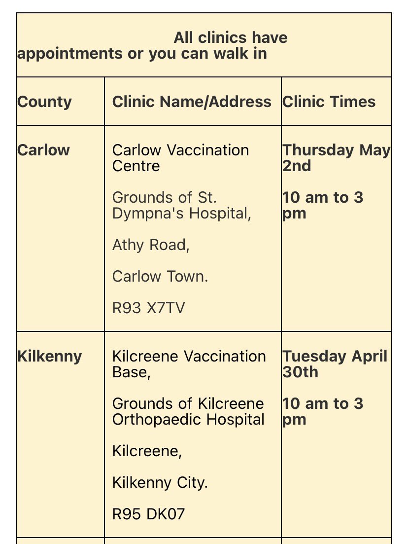 Free Measles Mump and Rubella (MMR) Catch Up Vaccination Clinics are continuing in Co Carlow, Kilkenny, Waterford, Wexford & South Tipperary as part of the @HSELive MMR vaccine catch-up programme to address increasing cases of measles www2.hse.ie/conditions/mmr…