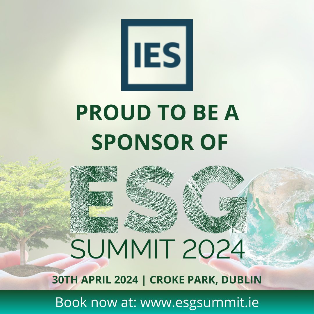 We’re delighted to be sponsoring & exhibiting at @ESGSummit! Plus, IES COO Ruth Kerrigan is presenting 'Decarbonising airports using #DigitalTwin tech' on Stream 2 at 11:15am. 📄 Full agenda: bit.ly/3w8gWO2 🎫 Bookings: bit.ly/3QiDBhr #ESGSummit24