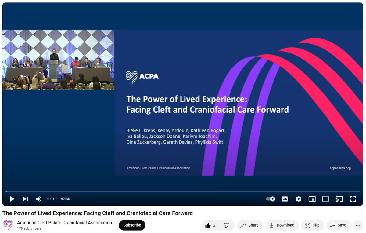 Thank you @ACPAcares for making this phenomenal panel freely available. Please watch and reflect on what you can do as an ally to elevate the voice of people with lived experience: youtube.com/watch?v=my_gly… #Craniofacial #Cleft #LivedExperience #VisibleDifference