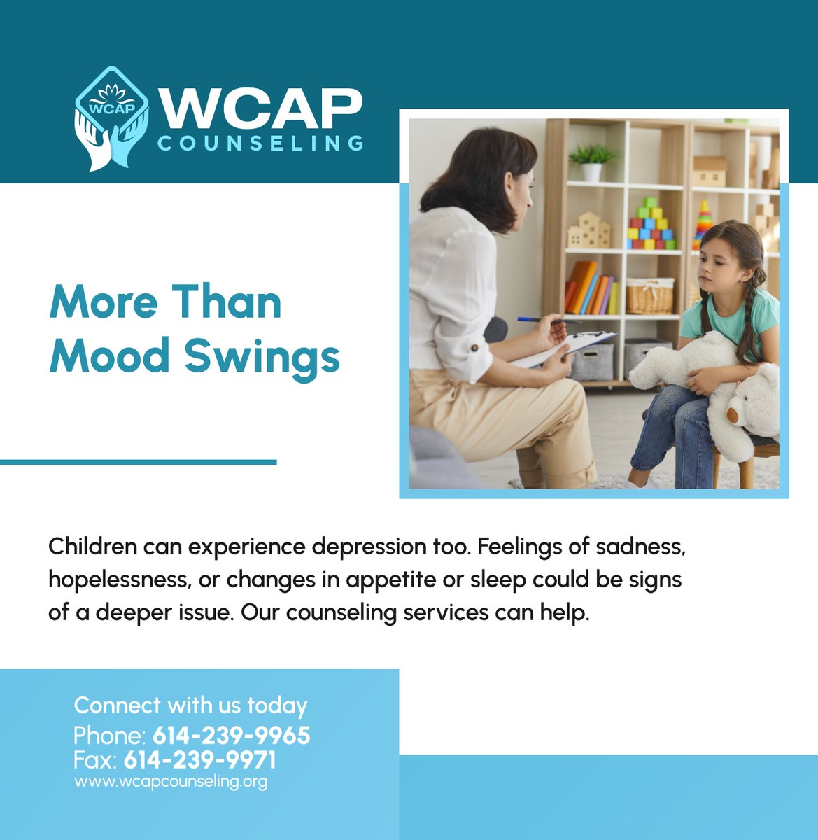 Don't dismiss your child's low mood as typical teenage angst. Depression can affect children of all ages. Our therapists can provide compassionate support and effective treatment for childhood depression. 

#ChildhoodDepression #CounselingServices #ReynoldsburgOH