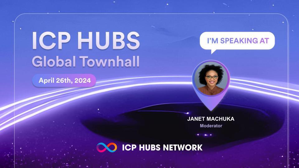 Honoured to take part in this #GlobalTownhall blockchain & web3 conversations led by @ICPHUBS as a moderator. What the space will cover: 1. Blockchain in Africa 2. Pitching 3. Giveaways 4. Resources #ICP #ICPHUBS: x.com/icphubs/status…