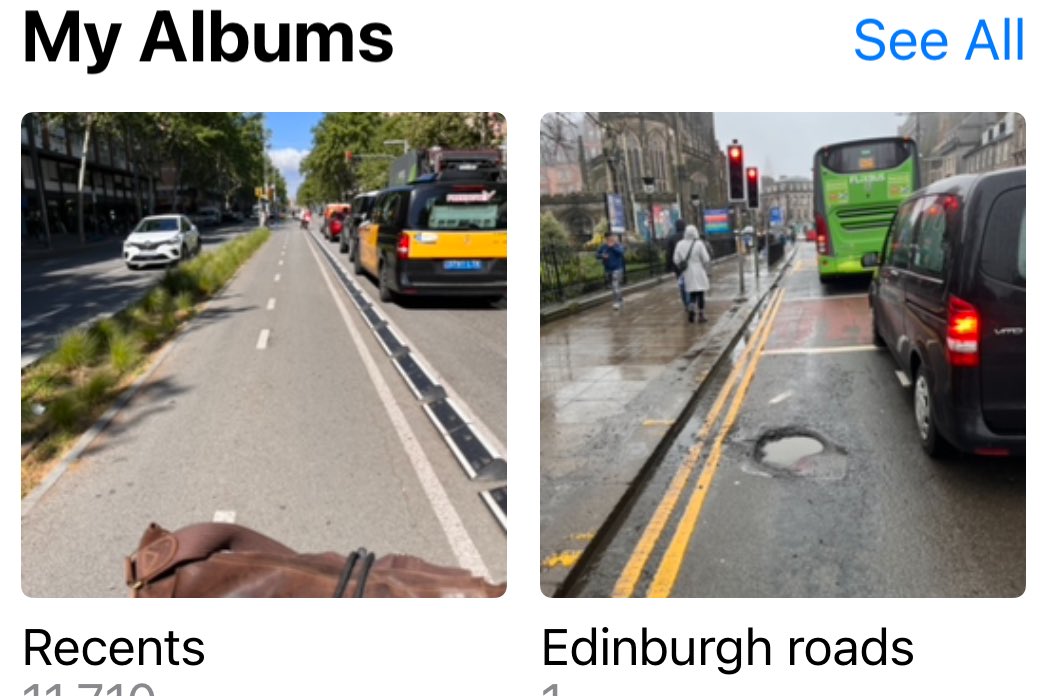 Timely photo organisation in my albums. Barcelona (Parallel) on left, Edinburgh (Princes Street) on right. Good infrastructure is not difficult, nor should it takes ages, to implement where there’s a will ⁦@CllrScottArthur⁩ .