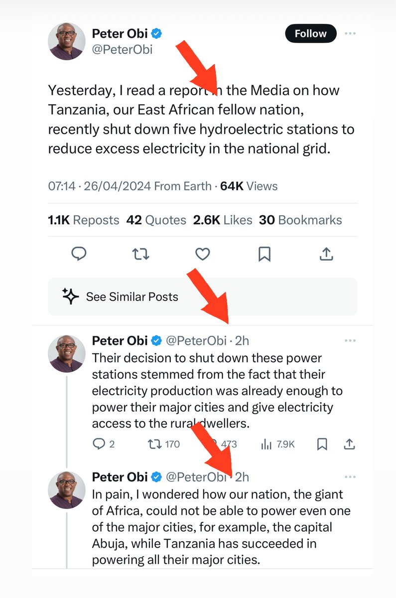 Dear Peter Obi, This is either dishonesty or ignorance. You should get proper information before you undermine Nigeria in favour of Tanzania. I have been to Tanzania multiple times, and I am familiar with their power industry. What happened was not that Tanzania shut down her…