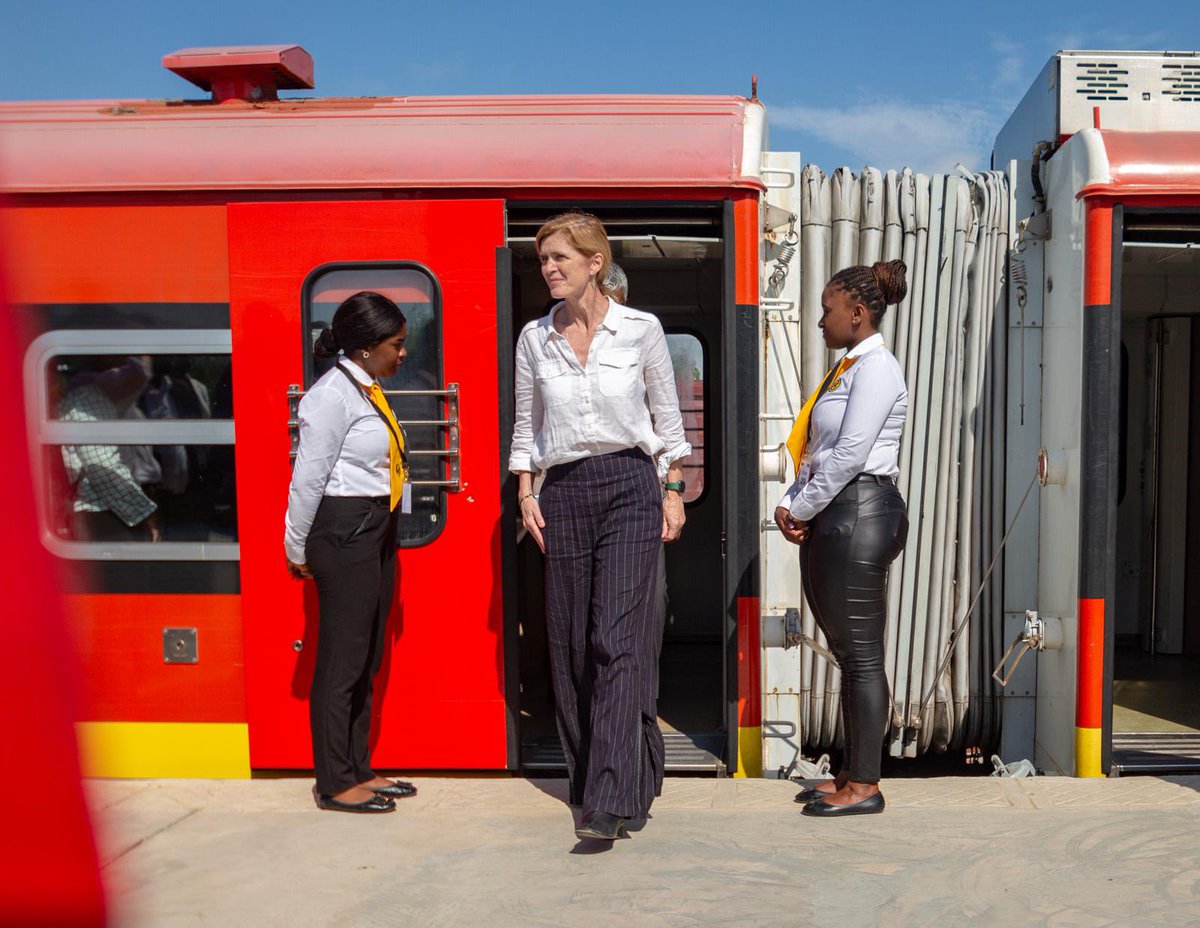 The railway that will connect Angola, Zambia & DRC will transform the continent, thanks to @US_PGI, @POTUS’ global infrastructure initiative. @DepSecStateMR, @USAmbAngola & I were the 1st senior 🇺🇸 officials to board what will one day become the first trans-African railroad.