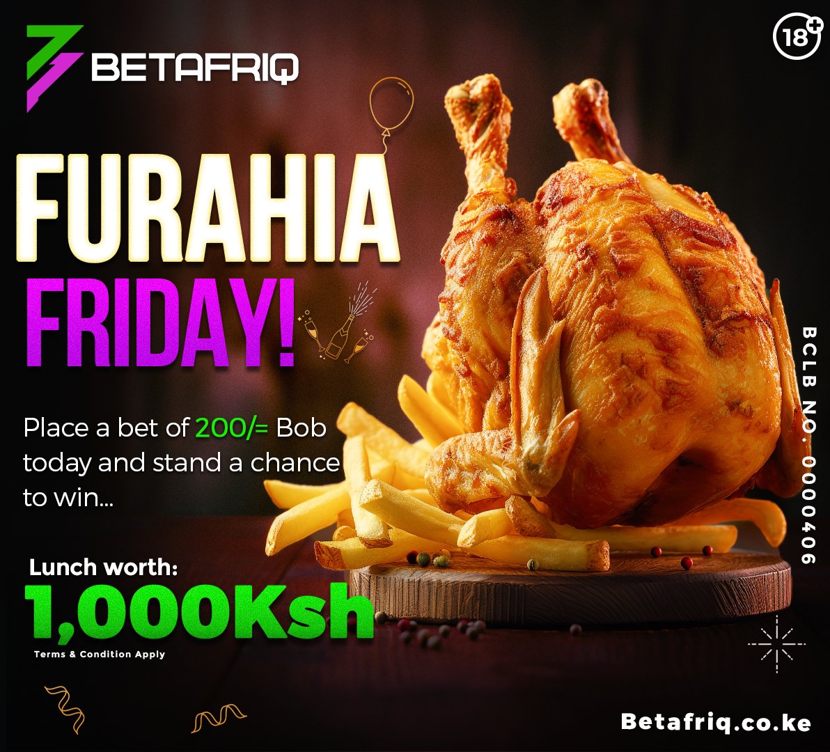 🚨 𝗦𝗛𝗘𝗥𝗘𝗛𝗘 𝗦𝗛𝗘𝗥𝗜𝗔!! 🍗 Admin ameamua kutupiga foundation before Sherehe o-clock igonge! 🥳 Form ni simple!🐔 - Deposit and place a bet of Ksh 𝟐𝟎𝟎/= or more today. - And stand a chance to win Lunch worth Ksh 𝟏𝟎𝟎𝟎/=.💰 🔞| CHANGAMKA!! Only on 👉…