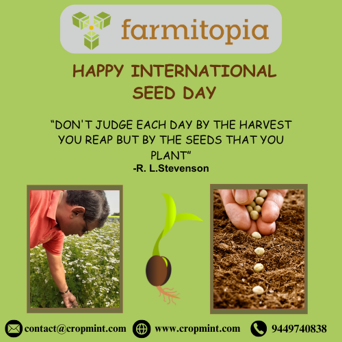 Happy International Seed Day!
#agriculture #security #quality #development #food #sustainable #india #InternationalSeedDay #SeedsofChange #SustainableFuture #GreenRevolution #SeedsOfLife #NurtureNature #PlantingHope #SeedDay #GrowYourOwn #UrbanGardening #farmitopia #SeedMagic