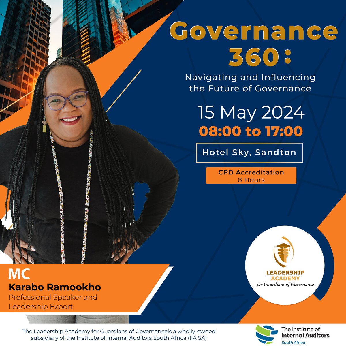 Register now - evolve.eventoptions.co.za/register/gover… – and join Karabo Ramookho, as the Master of Ceremonies, at our upcoming Governance 360: Navigating and Influencing the Future of Governance Conference.

#CPDAccreditation
#Governance360
@IIASOUTHAFRICA
