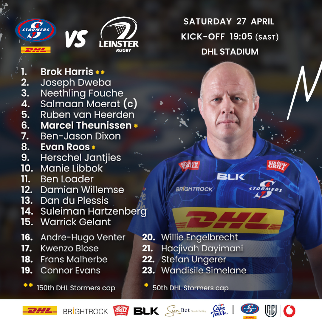 Some major milestones in our @Vodacom #URC match against Leinster at DHL Stadium on Saturday.

📢 Full team announcement bit.ly/44kMQDI
🎟️ Tickets here bit.ly/STOvLEI_24_X

#STOvLEI #iamastormer #dhldelivers