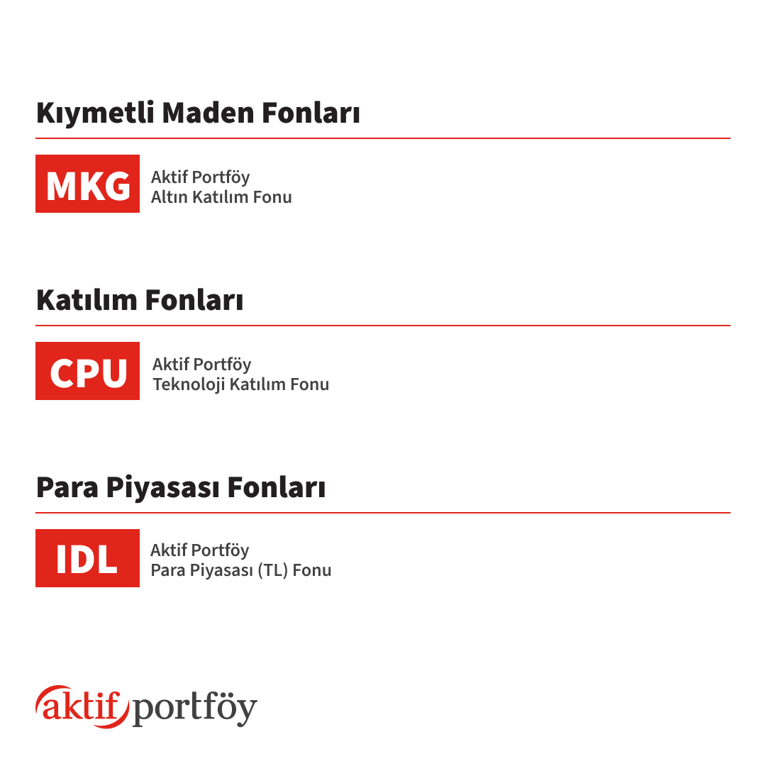 ❗️Yatırım Fonlarına Uygulanan Vergi Muafiyeti 30 Nisan 2024 Tarihinde Sona Eriyor!

Listedeki Aktif Portföy fonlarını, 30 Nisan 2024 tarihine kadar %0 stopaj avantajı ile satın alabilirsiniz. Bu avantajdan yararlanarak 30 Nisan 2024 tarihine kadar yaptığınız yatırımlarınızın